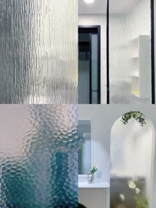 patterned glass partition