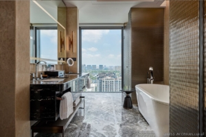 patterned glass shower room