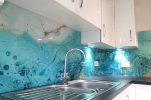 back painted glass wall