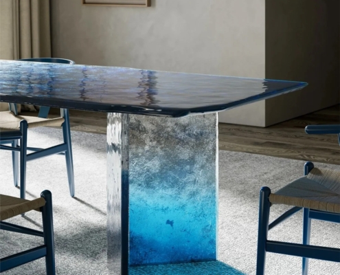 fused glass table